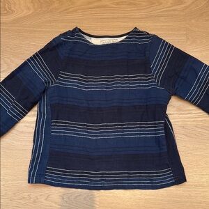 Striped Navy Blue Long Sleeve Top